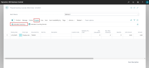 Dynamics 365 Business Central - Calculate inventory in physical inventory journal