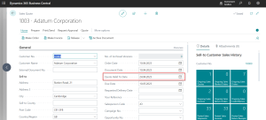 Dynamics Business Central - Sales Quote - Quote Validity Field