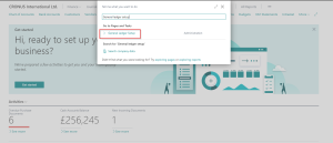 Dynamics Business Central - Search for General Ledger Setup Page