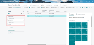 Dynamics Business Central - Customer List - Filters Applied