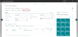 Dynamics Business Central - Sales Quote - Archive Document Button