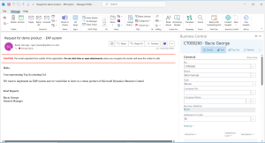 Outlook - Business Central Integration - Contact Insights - Contact card edit