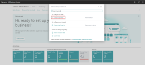Dynamics Business Central - Search Change Log Setup Page