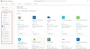 Dynamics-Business-Central-AppSource-Page with filters