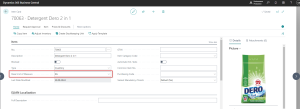 Dynamics Business Central - Item Card Page - Base Unit of Measure