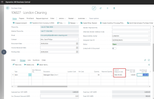 Dynamics Business Central - Purchase Order - Unit of Measure Purchase