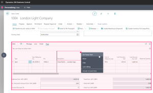 Dynamics Business Central - Set freezing panes