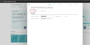 Dynamics Business Central - Start Field Monitoring Setup