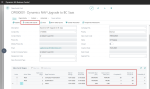 Dynamics Business Central - Create Sales Quote from Sales Opportunity