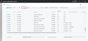 Dynamics Business Central - Opportunities List