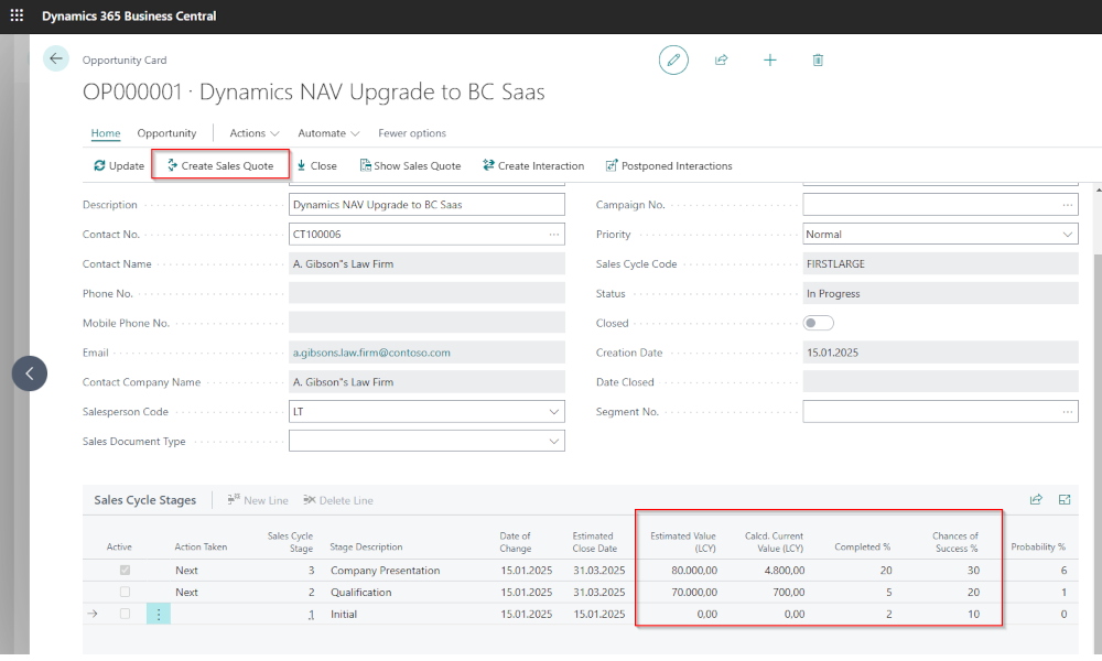 Dynamics Business Central - Tracking Sales Opportunities - Elian Solutions